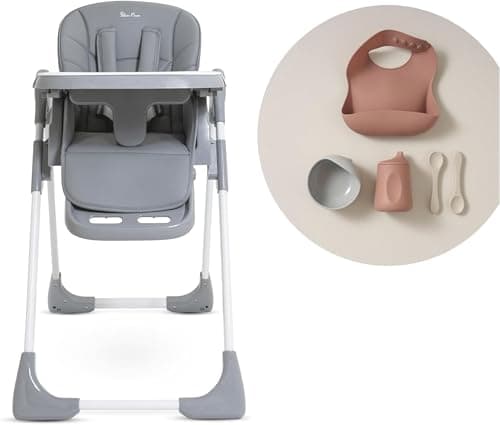 Image of Silver Cross Essentials - Canapé Highchair & Mealtime Set - Baby Chair - Folding High Chair - Newborns to 3 Years - Winter Grey