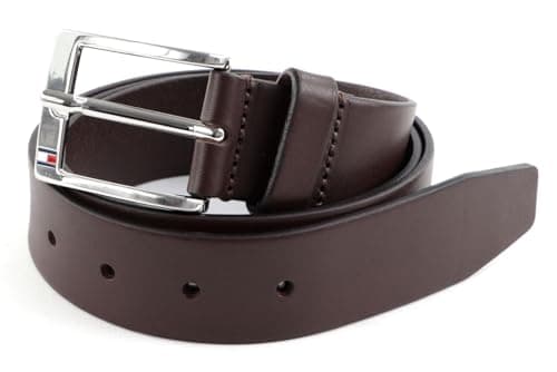 Image of Tommy Hilfiger Men’s New Aly Leather Belt, Brown (Testa Di Moro), 43.3 inches