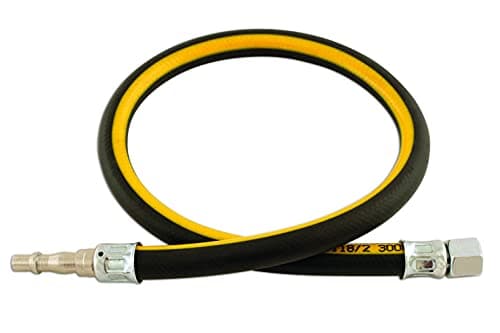Image of Connect 33041 1/4in. ID Air Line Whip Hose C/w Fittings 0.6m