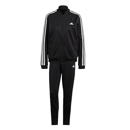 Image of adidas Womens Essentials 3-stripes Track Suit, Black/White, Medium