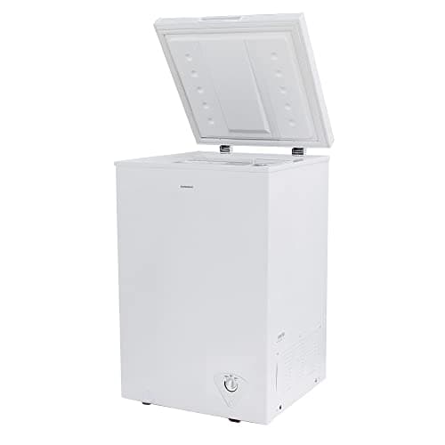 Image of Statesman CHF100 Chest Freezer, 100 Litre, 57 cm Wide, 1x Basket, Adjustable Feet, Temperatures Down to -15ºC, Suitable for Outbuildings and Garages, White