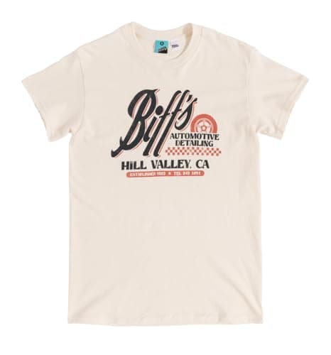 Image of TruffleShuffle Back to The Future Biffs Automotive Detailing Natural T Shirt White