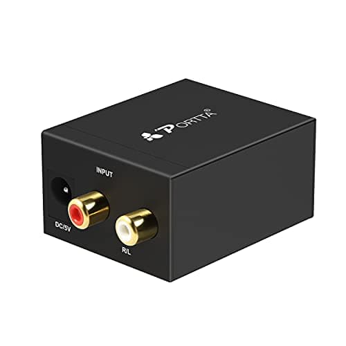 Image of Portta Audio Converter Analog R/L RCA to Digital Coax/ Toslink Audio Converter Support 2 channel Stereo LPCM CH2.0 without Decode Function for PS3 XBox HD DVD PS4 Sky HD Plasma Blu-ray Home Cinema Systems AV Amps Apple TV
