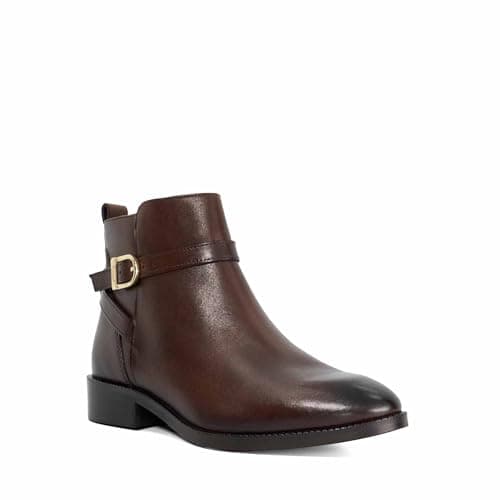 Image of Dune London Ladies PEMMA Flat Leather Ankle Boots Size UK 3