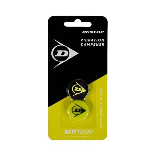Image of Dunlop Flying D Dampener – Yellow/Black – Tennis Vibration Dampener 2-Pack – Shock Absorber for Rackets
