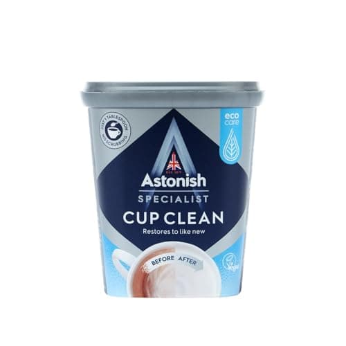 Image of HOCHSTE® Specialist Clean & Revive Cup Cleaner, Tea & Coffee Stain Remover for Mugs, Flasks, Teapots, Cleans Glazed Ceramic, Stainless Steel, Glass & Plastic, No Scrubbing Needed, 350g