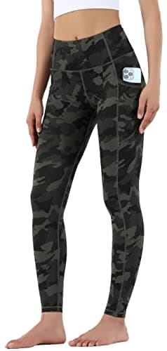 Image of OVRUNS Yoga Pants for Women Tummy Control Gym Leggings with Pockets for Sport Athletic Workout Running - ArmyGreen Camo - L