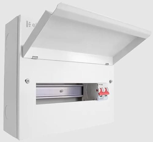 Image of Elucian12-Way Consumer Unit – 100A Main Switch – 10 Usable Ways – Metal Enclosure – Model CUEB12MS10