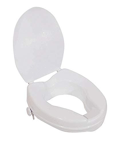 Image of Aidapt 50mm (2") Elevation Raised Comfortable Toilet Seat with Lid Easy Fit White