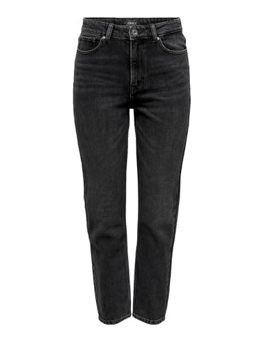 Image of Only Womens ONLEMILY Life HW STR ANK DNM NAS997 NOOS Jeans, Black Denim, 26 / "34