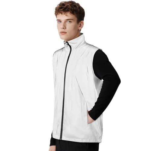 Image of BSBUY Men’s Reflective Cycling Vest Hi Vis Gilet Sleeveless Jacket Women High Visibility Running Gilet Security Vest Waistcoat Reflective Tape Workwear Tank Top for Night Outdoor Job Jogging Hiking(L)