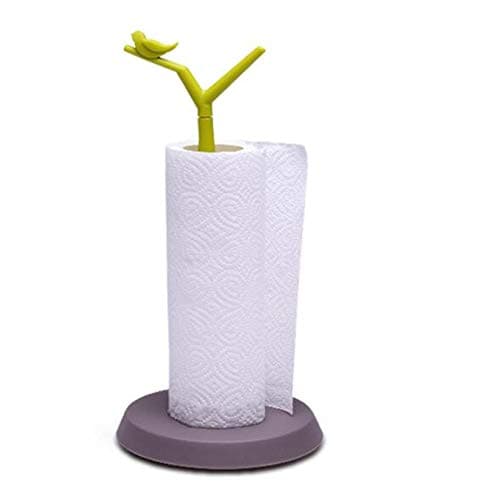 Image of Stylish Towel Pole with Heavy Base, Kitchen Paper Roll Holder, Green