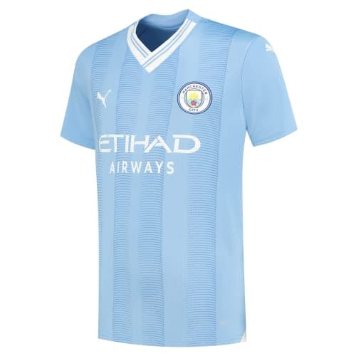 Image of Manchester City F.C. Kids Home Shirt 2023/24 Season - Team Light Blue - Size: 15/16 Years