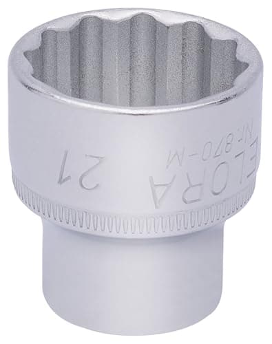 Image of Draper 25979 Elora Bi-Hexagon Socket, 3/8" Square Drive, 21mm, Blue