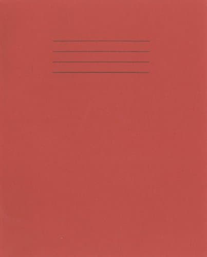 Image of Rhino 8 x 6.5 Exercise Books, 32 Page/Top Half Blank & Bottom Half 15mm Lined Paper Notebook, 10 Pack, Writing Book, Office & School Stationery Supplies, Red