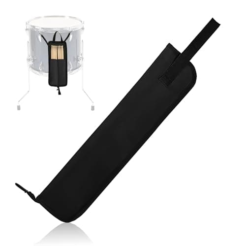 Image of Drumstick Holder Drum Stick Holder for Drum Set Clamp Drumstick Holder Nylon Bag Percussion Drum Mallet Oxford Carrying Case with Floor Tom Hooks for Drumsticks, Mallets, Beginners in Band, Black