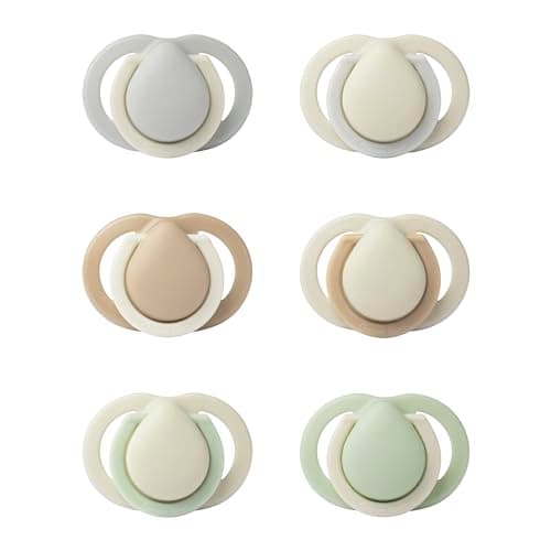 Image of Tommee Tippee Newborn Soothers, 0-2 Months, Muted Colours, Matte Texture, Symmetrical Design, Pack of 6