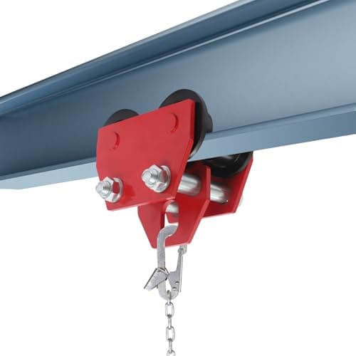 Image of MIIWWOWO 3T Manual Sliding Trolley with Track Rollers to 6600 LBS Capacity, Heavy Duty Joist Trolley Width Adjustable Beam Trolley