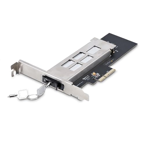 Image of StarTech.com M.2 NVMe SSD to PCIe x4 Mobile Rack/Backplane with Removable Tray for PCI Express Expansion Slot, Tool-less Installation, PCIe 4.0/3.0 Hot-Swap Drive Bay, Key Lock (M2-REMOVABLE-PCIE-N1
