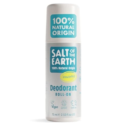 Image of Salt of the Earth - Natural Deodorant Roll On - Unscented - 100% Natural Origin Ingredients - Vegan - Suitable for Men, Women & Kids - 75ml