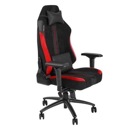 Image of X-Rocker Onyx High Back Ergonomic Gaming Chair for Adults & Teens - 4D Armrests, Head & Lumbar Cushion, Height Adjustable Recliner, Velvet & Faux Leather - Black/Red
