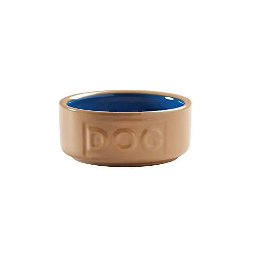 Image of Mason Cash Cane & Blue Dog Bowl 13 cm Ceramic Pet Food & Water Bowl for Medium & Large Dogs, 400ml Capacity, Non Tip, Dishwasher, Freezer & Microwave Safe