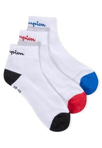 Image of Champion Accessories Basics 3pk Quarter Socks, White, 3 UK