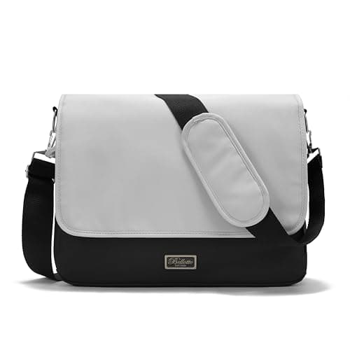 Image of iZEL Kids Mommy Messenger Diaper Bag-Baby Changing Bags-Mummy Pre Packed Hospital Maternity Pregnancy Nursing Newborn Birth Boys Girls Nappy Mat Mom Dad Travel Carrier Multifunctional (Black/Beige)