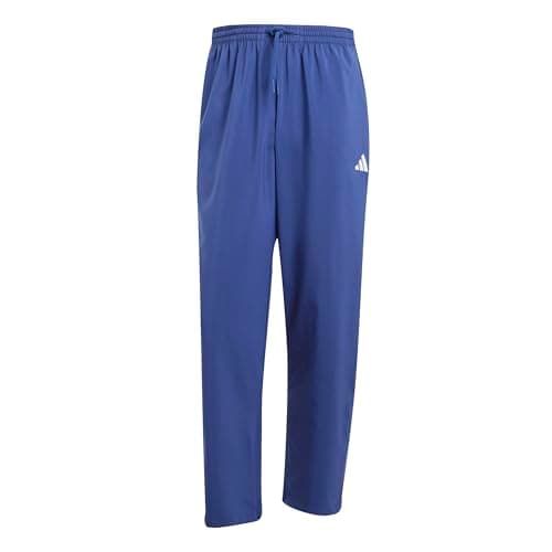 Image of adidas Men's Essentials Small Logo Stanford Pant Open Hem, Dark Blue/White, XS