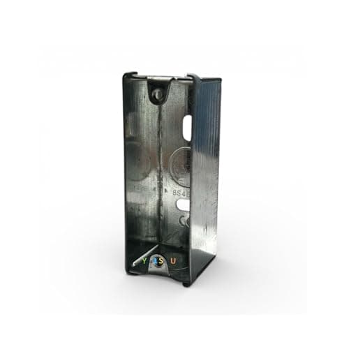 Image of 1 Gang Architrave Metal Back Box 25mm - Single Pattress Mounting Box for Electrical Sockets Electrical Switch - Galvanised Steel 25mm Architrave 1 Gang Single Flush Mounted Wall Pattress Box Pack of 1