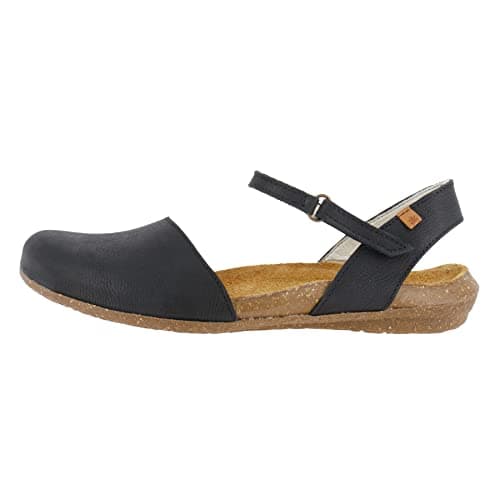 Image of El Naturalista Unisex Adults Slippers EL Viajero, Men´s,Ladies Loafers,Removable Insole,Open wrap-up,Slip-on Shoes,Black,36 EU / 3.5 UK