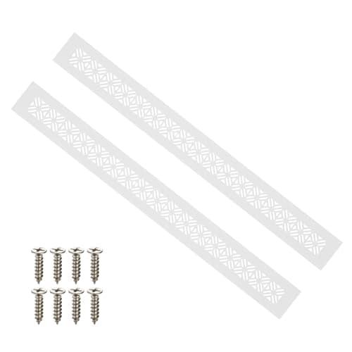 Image of PATIKIL 500mm x 50mm Door Air Vent Cover, 2 Pcs Heavy Duty Aluminum Grille Ventilation Cover Louvered with Mounting Screws for Cabinet Wardrobe Door, Light Grey