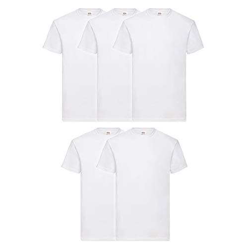 Image of Fruit of the Loom Valueweight Men’s T-Shirt, Pack of 5, White, XXL