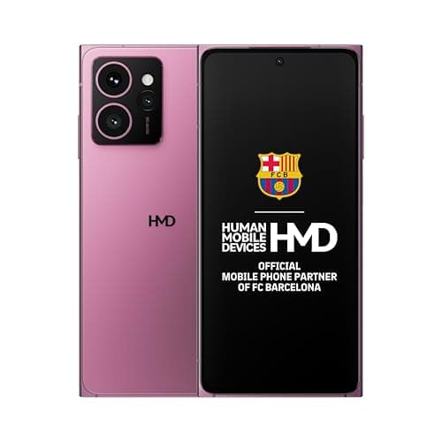 Image of HMD Skyline Smartphone with Mobile Phone Holder (8GB RAM / 256GB Memory, 4600 mAh Battery, 6.55 Inch POLED Display, 50 MP Selfie + 108MP Main Camera, Android 14, 5G, IP54, Quick Fix Design) Neon Pink