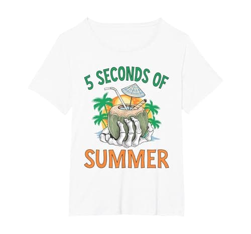 Image of 5 Seconds of Summer T-Shirt, Women's Plus, White, 5X