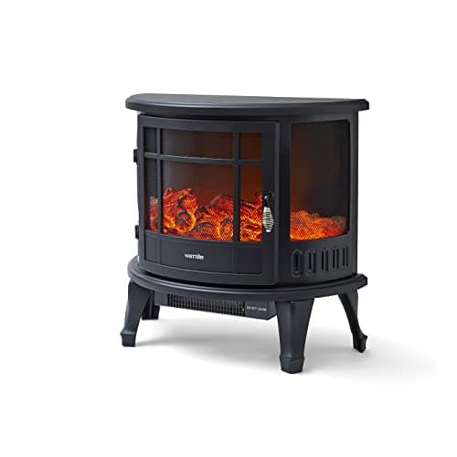 Image of Warmlite Bath Log Effect Fire with Adjustable Temperature and Flame Controls, 1800W, Black, WL46017