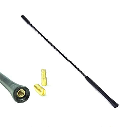 Image of XtremeAuto® Universal Black Large 40cm Car Whip Aerial Antenna FM/AM Radio Reception Includes Adapters