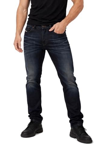 Image of Diesel Men's Buster 0853V Slim Tapered Jeans, blue, 30 W/34 L