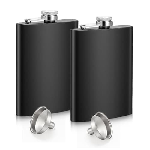 Image of 2 Pack Hip Flask, 8 Oz Flask Alcohol with Funnel, Portable Pocket Leak Proof Hip Flasks for Men and Women (Matte Black)