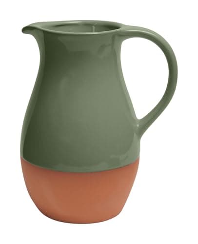 Image of Dexam Sintra Glazed Terracotta Jug - Olive Green