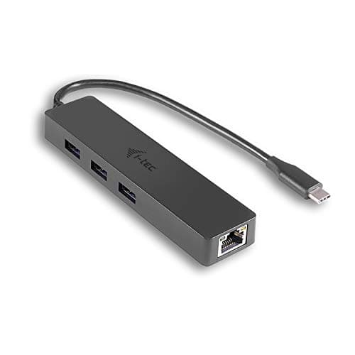 Image of i-tec USB-C Slim 3-Port HUB with Gigabit Ethernet Adapter 1x USB-C to RJ-45 3x USB 3.0 Port for Windows MacOS Linux Android Thunderbolt 3 Compatible