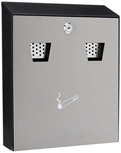 Image of Beaumont Wall Mounted Cigarette Ash Bin - Powder Coated Steel, Lockable, Easy-to-empty CZ676