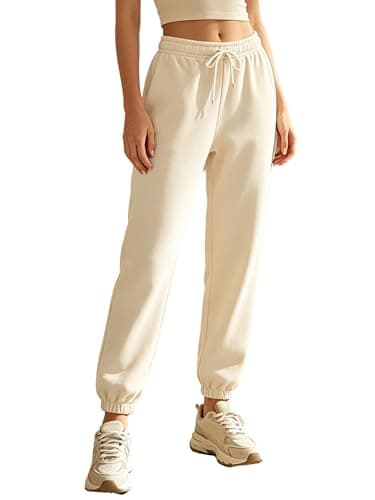 Image of Moggemol Women Sweatpants Athletic Joggers Active Jogger Pants Hip Hop Dance Trousers Fall Clothes for Outdoor Khaki M