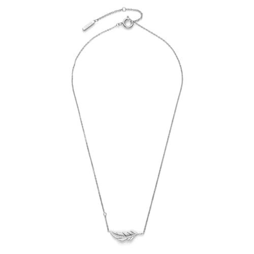 Image of Olivia Burton Women's FEATHERS Collection Necklace in Stainless Steel with a Feather-Shaped Charm - 24100212