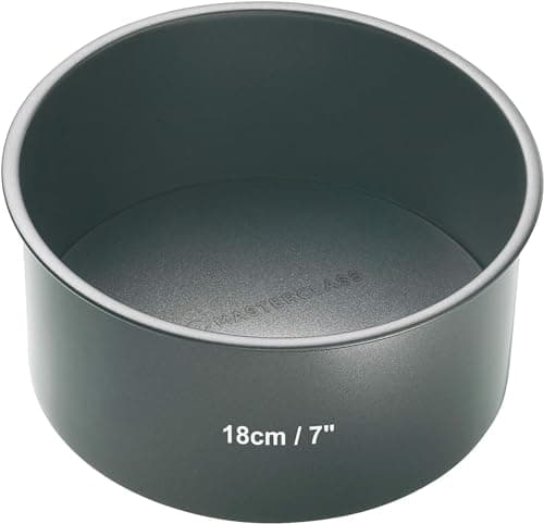 Image of MasterClass KCMCHB11 18 cm Deep Cake Tin with PFOA Non Stick and Loose Bottom, 1 mm Carbon Steel, 6 Inch Round Pan, Grey
