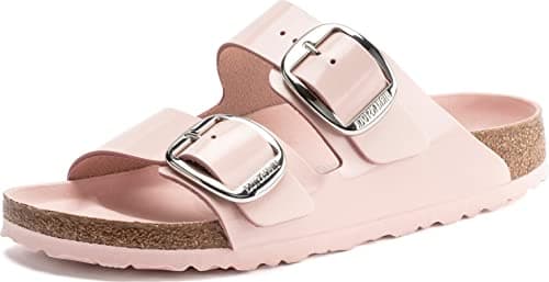 Image of BIRKENSTOCK Arizona Eva Women's Mules, High Shine Light Rose, 6-6.5
