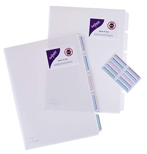 Image of Snopake A4 5-Part SlipFile [Pack of 5] Multi-Part File with Index Tabs and Business Card Holder [Clear] 15055