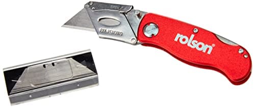 Image of Rolson 62845 Folding Lock-Back Knife, Red, Grey