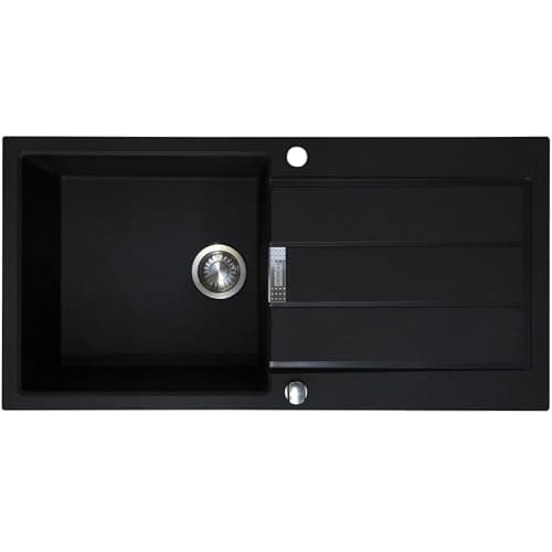 Image of Franke Sirius S2D611CB 1.0 Bowl Tectonite Carbon Black Reversible Kitchen Sink