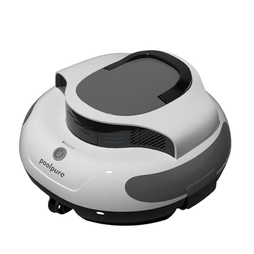 Image of POOLPURE Pool Vacuum Cleaner, 5000mah battery, cordless Robotic Pool Cleaner, automatic parking, LED indicators, IPX8 waterproof, ideal for Flat pools 90 m²